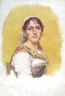 FILADELFO SIMI, An Umbrian Peasant Woman, watercolour